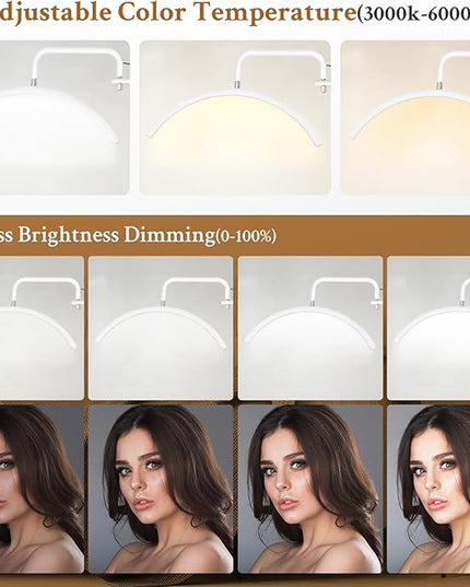 Lash Light for Eyelash Extensions, LED Moon Light Lash Tech,Dimmable Esthetician Light - Adjustable Brightness & Height, Floor Lash Lamp with Phone Holder - Lighting for Beauty/Skincare/Tattoo Artists - LeafyLoom