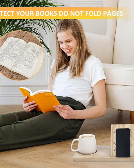 Small Bookshelf, Triangle Book Holder, Solid Wood Short Mini Book Rest, Simple Bookcase for Bedroom Nightstand Office Desk Library or Table Centerpiece Decor for Coffee and Book Lover - LeafyLoom
