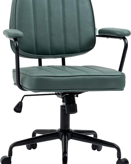 Vinsetto Home Office Chair, Microfiber Computer Desk Chair with Swivel Wheels, Adjustable Height, and Tilt Function, Green - LeafyLoom