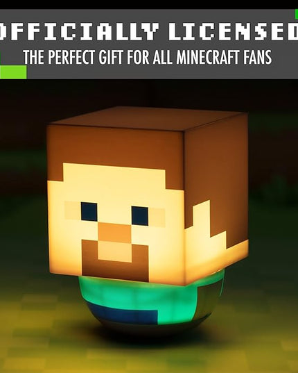 Paladone Steve Swaying Night Light for Kids | Officially Licensed Minecraft Bedroom Decor, Multicolour, one Size - LeafyLoom