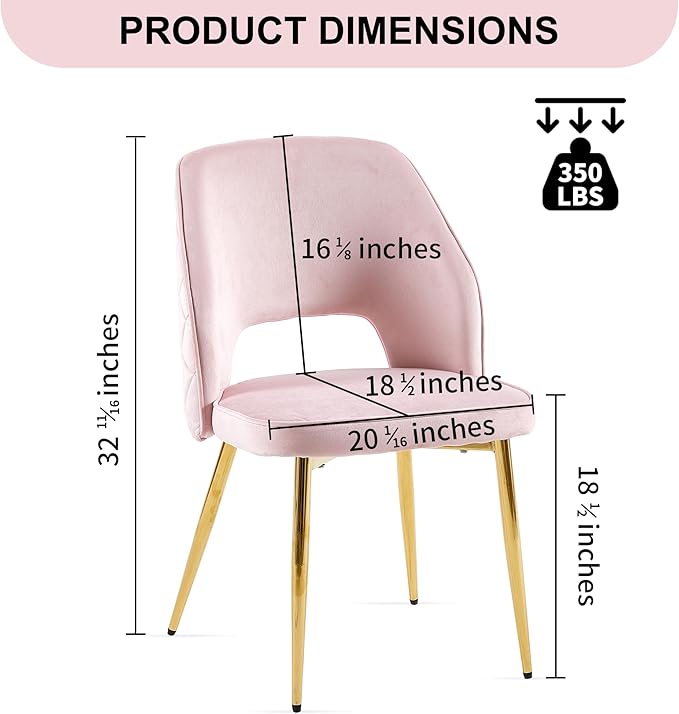 NicBex Haerin-SD-00327-LWJ Dining Chairs, 20.1"x24.2"x31.7", Pink - LeafyLoom