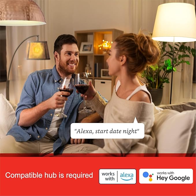 Sengled Zigbee Smart Light Bulbs, Smart Hub Required, Works with SmartThings and Echo with Built-in Hub, Voice Control with Alexa and Google Home, Soft White 60W Eqv. A19 Alexa Light Bulb, 2 Pack Sengled