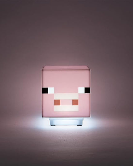 Paladone Minecraft Pig Light with Sound, Handheld Night Light & Fun Minecraft Toy for Kids, Minecraft Room Decor - LeafyLoom