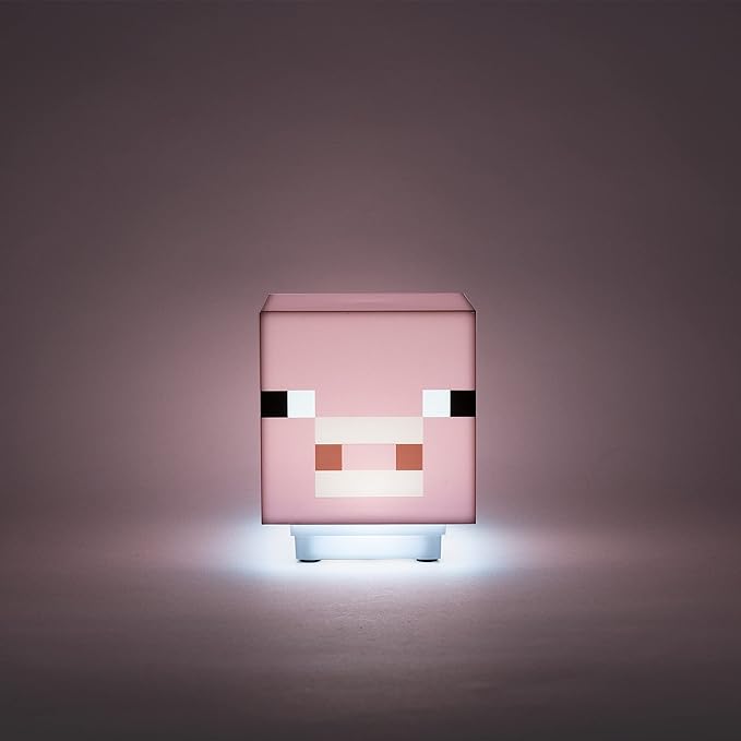 Paladone Minecraft Pig Light with Sound, Handheld Night Light & Fun Minecraft Toy for Kids, Minecraft Room Decor - LeafyLoom