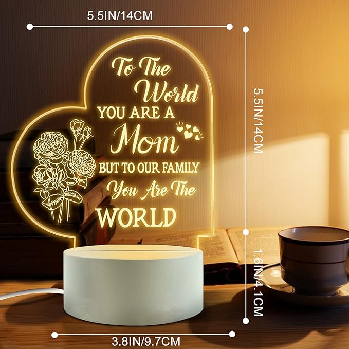 Lovely Mother-Best Mom Birthday Gifts from Daughter Son，Mom Night Light，Room Decoration Mom's - LeafyLoom