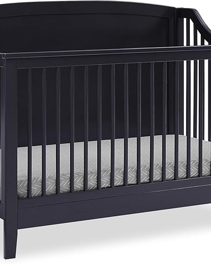 Delta Children Campbell 6-in-1 Convertible Crib - Greenguard Gold Certified, Midnight Grey - LeafyLoom