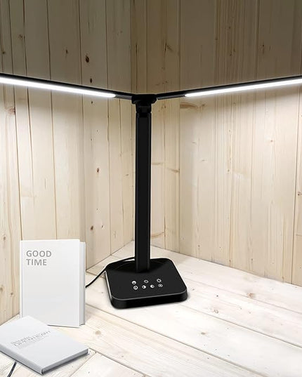 LED Double Head Desk Lamp,Double Swing-arm Table Lamps, Piano Lamp,Adjustable Brightness Color Temperature ，for Home/Reading/Offices/Bedrooms/Dormitories - LeafyLoom