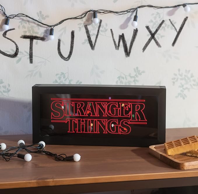 Stranger Things Merchandise - 4 Lighting Modes - Official Stranger Things Lamp - Neon Light - Led Lamp - Light Box - USB Lamp - Night Light for Kids - LeafyLoom