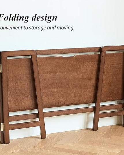 Computer Desk, Foldable Desk, Home Office Desks, Solid Wood Writing Desk, Mid Century Modern Desks, Oak Study Table, Folding Desks for Small Spaces, 39.4 W x 27.6 H x 13.6 D Inches, Walnut - LeafyLoom