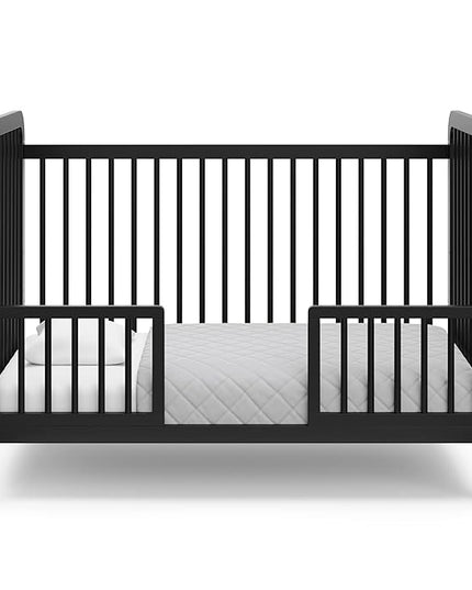 Storkcraft Pasadena 3-in-1 Convertible Crib (Black) – GREENGUARD Gold Certified, Converts to Daybed and Toddler Bed, Fits Standard Full-Size Crib Mattress, Adjustable Mattress Height - LeafyLoom