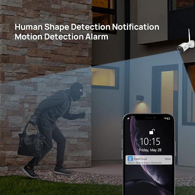 Hiseeu 5MP WiFi Security Camera System Outdoor,12Pcs 16CH NVR Camera Surveillance System,Color Night Vision, Spotlight& Siren Alarm,2-Way Audio,3TB HDD for 24/7 Recordings Hiseeu