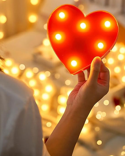 Light Up I Love You Letters Sign for Wedding LED Heart Marquee Lights Night Light Lamp Christmas Holiday Gift Home Party Decoration - LeafyLoom
