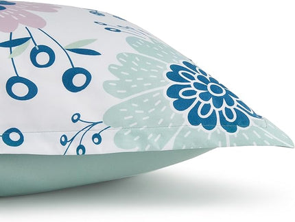 Amazon Basics 2 Piece Microfiber Kid's Comforter and Pillow Sham Set, Toddler, Purple Flowers, Floral - LeafyLoom