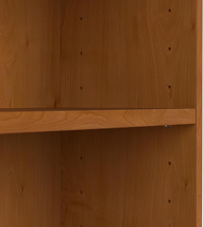 Bush Furniture Universal Small 2 Shelf Bookcase in Natural Cherry - Set of 2, Matching Storage and Display Bookshelves for Home Office or Living Room Organization - LeafyLoom