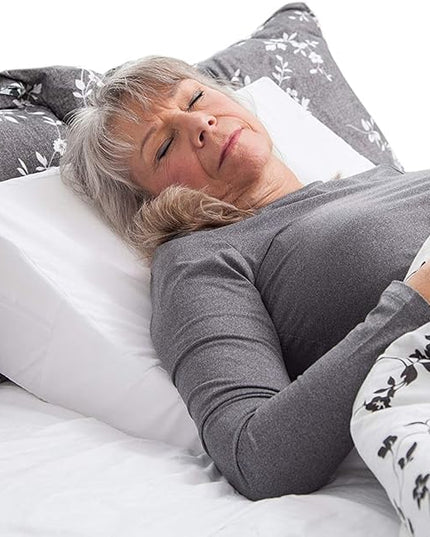 DMI Bed Wedge Pillow and Triangle Wedge with Elevated Incline for Neck Pain, Headaches, Shoulders, Back Pain, Foot Support, Knee Pain or Restless Leg Syndrome, 24x24x7 inches, White (Pack of 4) - LeafyLoom