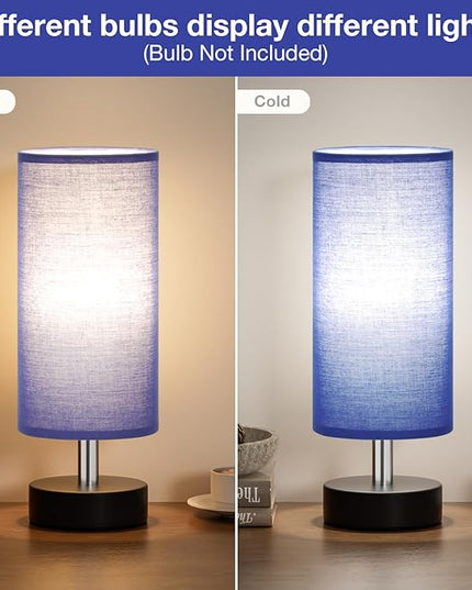 Small Table Lamp for Bedroom - Bedside Lamps for Night Stands, Minimalist Nightstand Light Lamp, Desk Lamps for Reading Room, Kids Room, Living Room, Office, Dorm - LeafyLoom