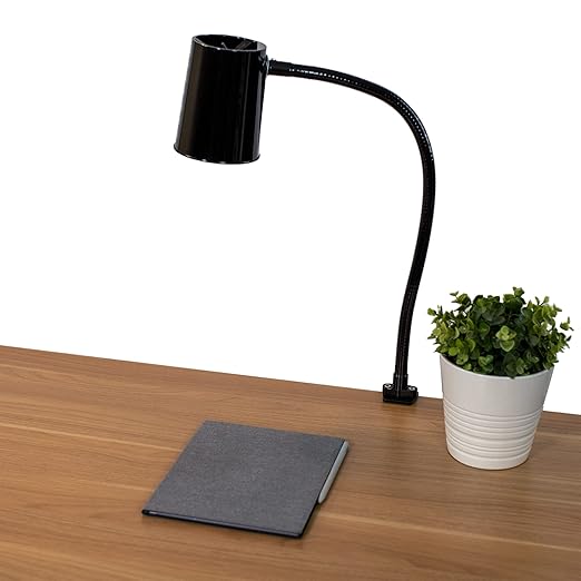 MOFFATT LED Desk Lamp with Clamp, 24" Articulating Flexible Gooseneck Arm, Ultra Bright Mountable LED Task Light, Work Lamp, 12 Watts, 1690 Raw Lumens, 95031, Black (Made in USA) - LeafyLoom