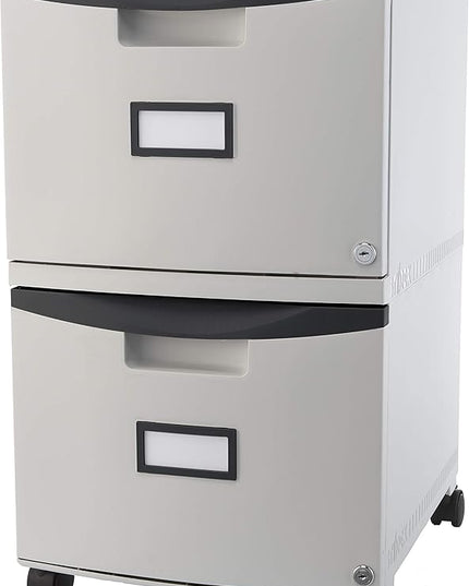 Storex 61311A01C File Cabinet, 1-Pack, Gray/Black - LeafyLoom