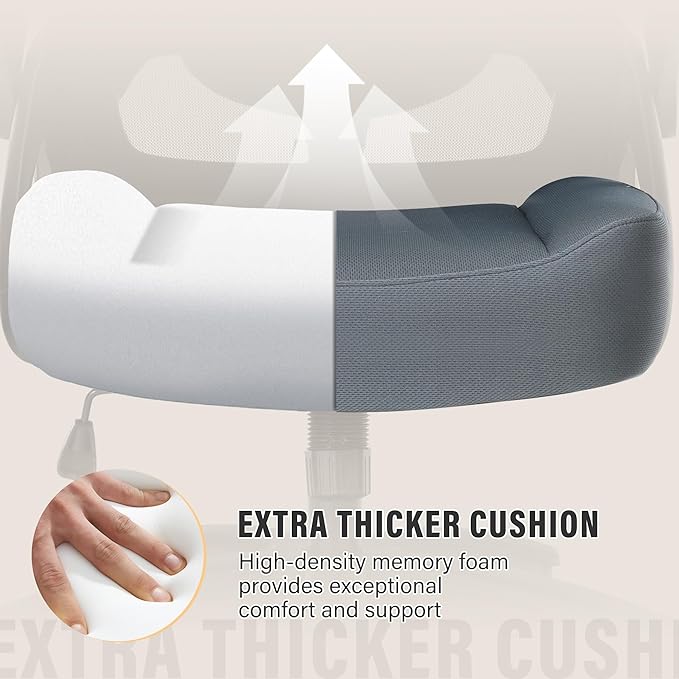Big and Tall Office Chair 400lb- Mesh Ergonomic Heavy Duty Desk Chair- Flip Arms, Plus Size Wide Seat Executive Computer Chair for Large People- Home Office Swivel Rolling Task Chairs - LeafyLoom