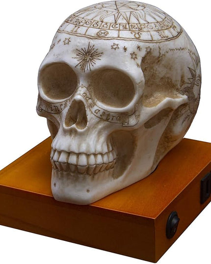 Pacific Giftware Astrology Skull Home Decor LED Lamp with Two USB Charging Ports, White - LeafyLoom