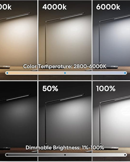 meross Smart LED Desk Light, Metal LED Desk Lamp Works with HomeKit, Alexa and Google Home, WiFi Eye-Caring Smart LED Desk Lamp for Home Office with Tunable White, Remote Control, Schedule and Timer - LeafyLoom