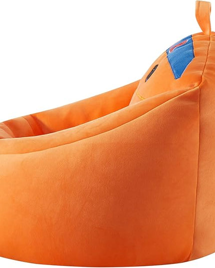 Heritage Kids Micromink Squishy Bean Bag Chair for Kids Ages 3+, Basketball - LeafyLoom