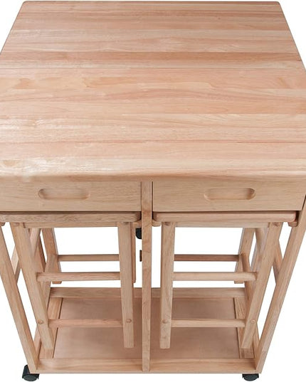 Winsome Wood Suzanne Kitchen, Square, Natural, Beech - LeafyLoom