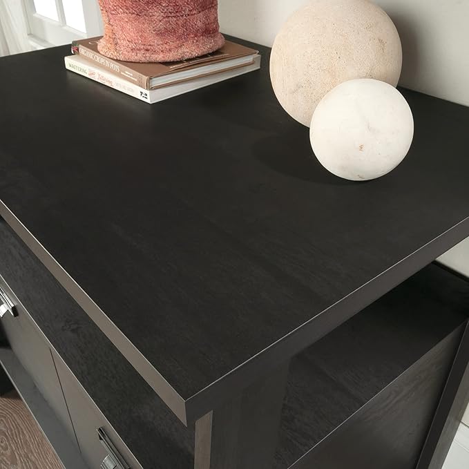 Sauder Trestle Lateral File, L: 32.28" x W: 24.49" x H: 29.41", Raven Oak Finish - LeafyLoom
