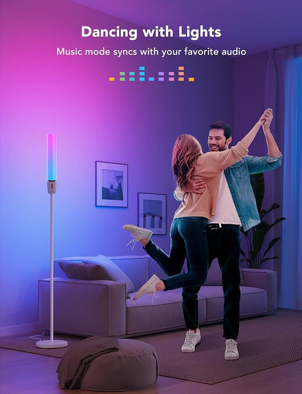 Govee RGBIC Cylinder Floor Lamp, LED Corner Floor Lamp with Wi-Fi App Control, Smart Lamp with 64+ Scenes, DIY Mode, Music Sync, 1500 Lumens Modern Lamp for Bedroom, Living Room - LeafyLoom