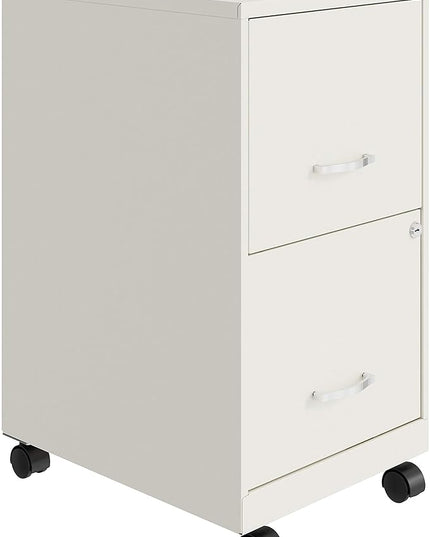 LYS SOHO File/File Mobile File Cabinet, White - LeafyLoom