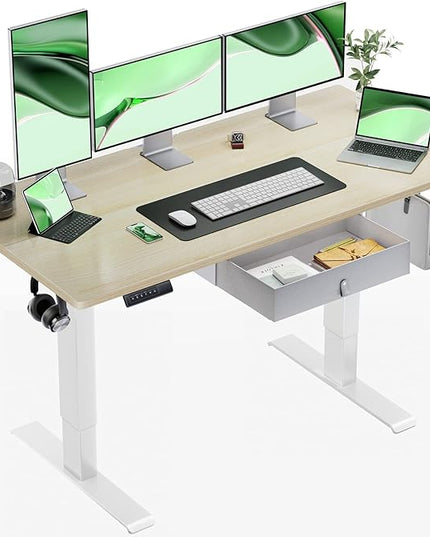 Marsail STAND 3 home-office-desks, 55 x 24 Inch, Maple - LeafyLoom