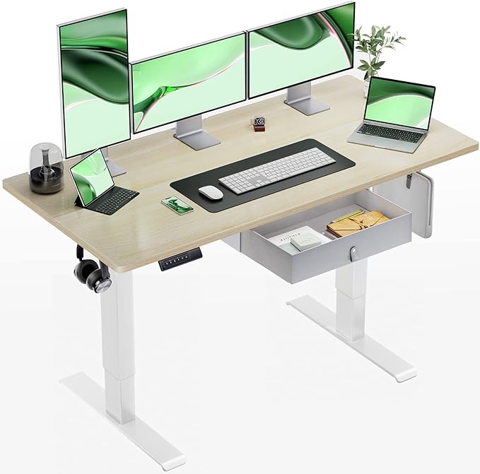 Marsail STAND 3 home-office-desks, 55 x 24 Inch, Maple - LeafyLoom