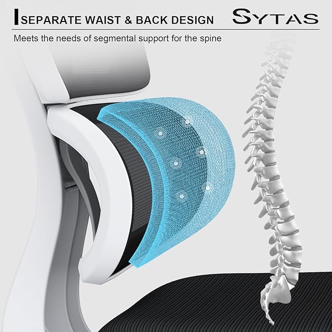 Sytas Ergonomic Home Office Chair, Desk Chair with Lumbar Support, Ergonomic Computer Chair High Back - LeafyLoom