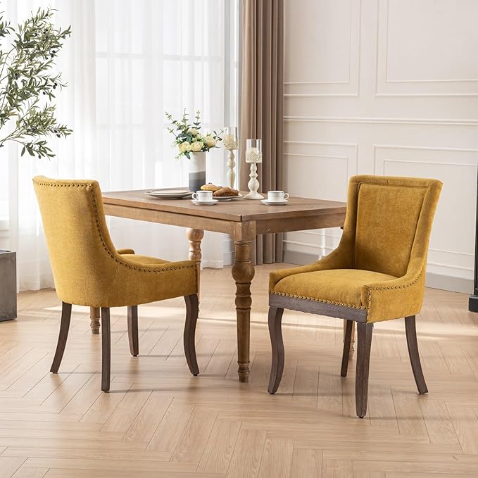 NicBex Haerin-SD-00088-LWJ Dining Chairs, 22.8"x20.8"x35.4", Golden - LeafyLoom