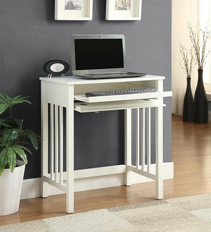 Convenience Concepts Designs2Go Mission Desk with Keyboard Drawer, White - LeafyLoom