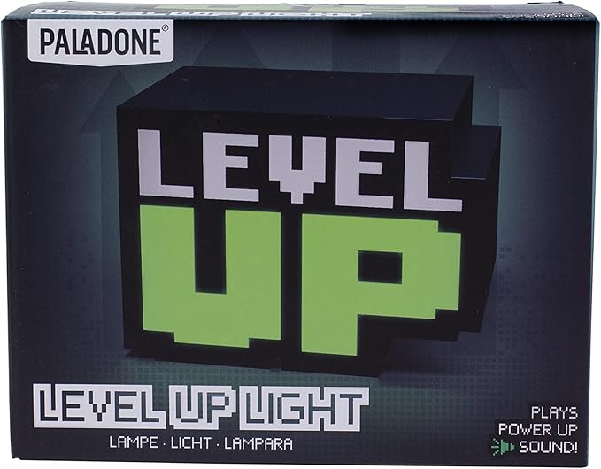 Paladone Level Up Light with Sound Retro Game Room Decor - Great Gift for Gamers, Teens, Fathers, Man Caves - Battery Operated - LeafyLoom