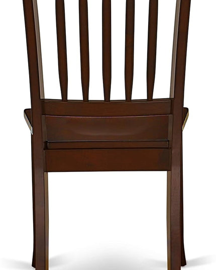 East West Furniture NDDA5-MAH-W Norden 5 Piece Set Includes a Rectangle Dining Room Table with Dropleaf and 4 Kitchen Chairs, 30x48 Inch - LeafyLoom