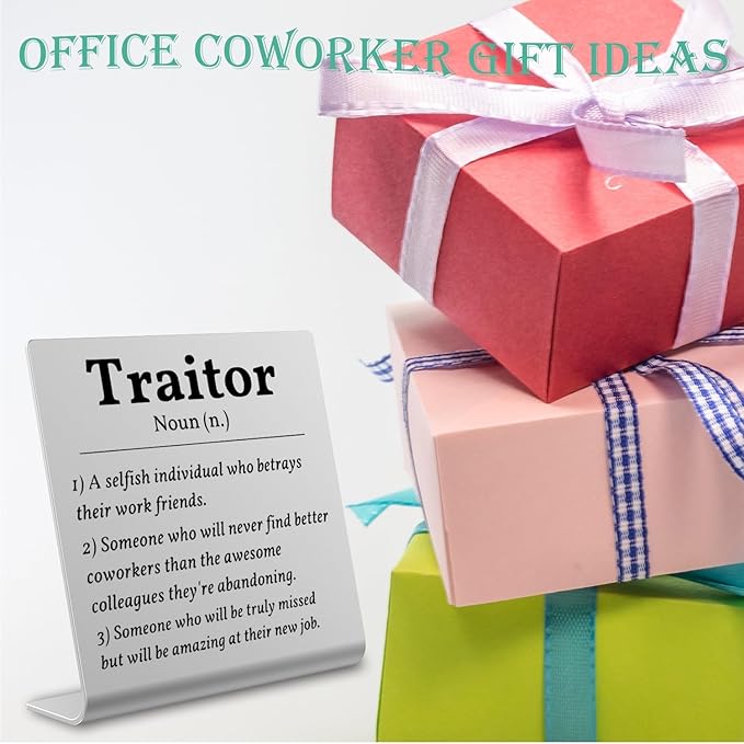 funny coworker gifts Sarcastic Farewell Gifts for Coworkers Women Work Bestie Gifts Going Away Gift for Coworkers Woman Good Luck Gifts for Leaving Colleague Farewell Signs Gift (Silver) LD15 - LeafyLoom