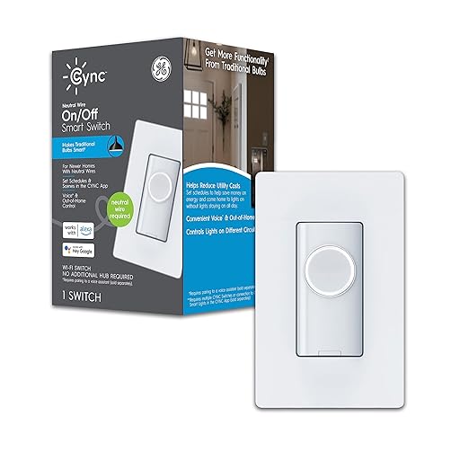 GE CYNC Smart Light Switch, Button Style, Neutral Wire Required, Bluetooth and 2.4 GHz Wi-Fi 4-Wire Switch, Works with Alexa and Google (1 Pack) CYNCSmartHome