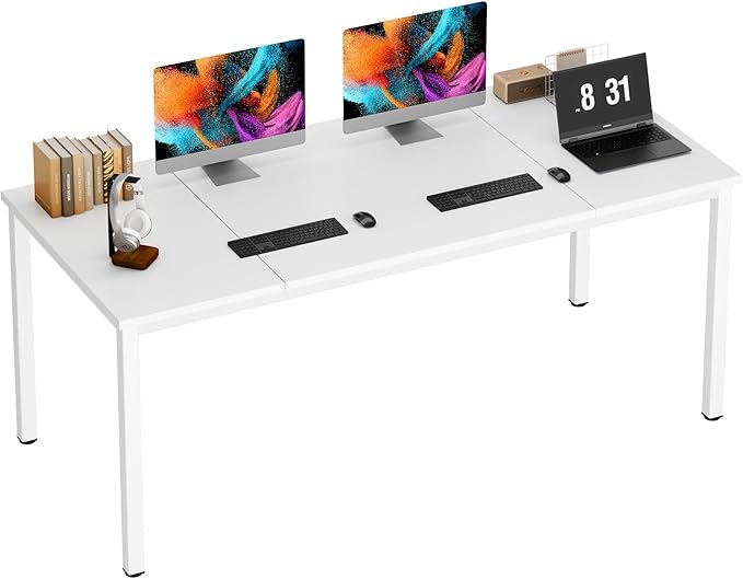 Need Large Computer Desk 70.8 x 31.5 inches Conference Table Large Office Desk Writing Table Workstation for Home Office,White 10FJGSAC3-180WW-ND - LeafyLoom