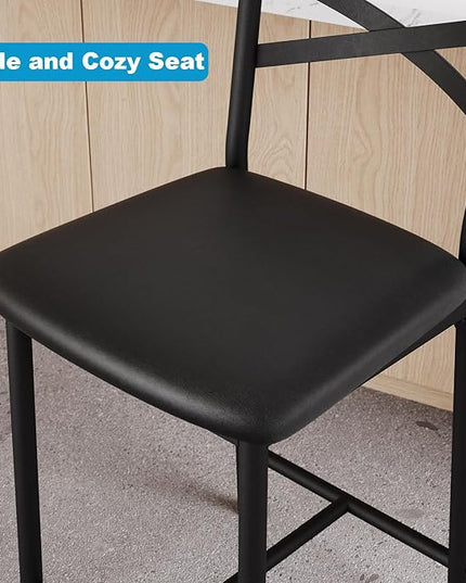 GAOMON Dining Table Set for 2, Kitchen Bar Table and Chairs for 2, Expandable Counter Height Dinner Table with 2 Chairs, Kitchen Bar Table Set with 3 Storage Shelf for Apartment - LeafyLoom