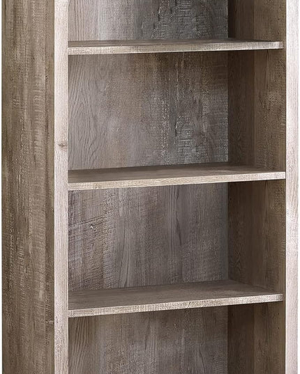 Monarch Specialties Bookcase - Sturdy Etagere with 3 Adjustable Book Shelves - 48”H (Taupe) - LeafyLoom