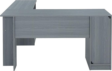 Techni Mobili Functional L-Shaped Computer Desk with storage, L is ⁠59.5" wide x 59.5" Long, Grey - LeafyLoom