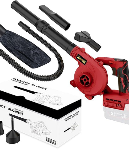 Cordless Leaf Blower for Milwaukee M18 Battery, 2-in-1 Handle Electric Blower + Vacuum Cleaner, 6 Variable Speed Up to 180MPH, Electric Jobsite Air Blower with Brushless Motor (Battery Not Included) - LeafyLoom