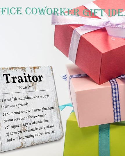Coworker Leaving Traitor Gifts Sarcastic Farewell Gifts for Coworkers Work Bestie Gifts Going Away Gift for Coworkers Woman Good Luck Gifts for Coworkers Leaving Colleague Farewell Signs Gift LD7 - LeafyLoom