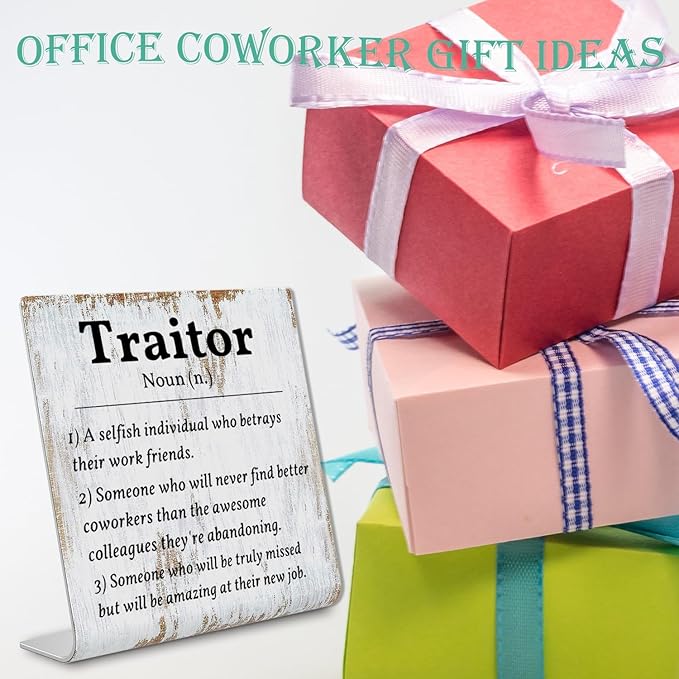 Coworker Leaving Traitor Gifts Sarcastic Farewell Gifts for Coworkers Work Bestie Gifts Going Away Gift for Coworkers Woman Good Luck Gifts for Coworkers Leaving Colleague Farewell Signs Gift LD7 - LeafyLoom