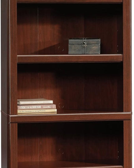 Sauder Heritage Hill Library/Book shelf, L: 29.80" x W: 12.99" x H: 71.26", Classic Cherry finish - LeafyLoom