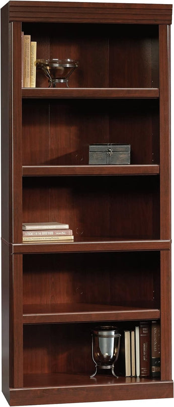Sauder Heritage Hill Library/Book shelf, L: 29.80" x W: 12.99" x H: 71.26", Classic Cherry finish - LeafyLoom