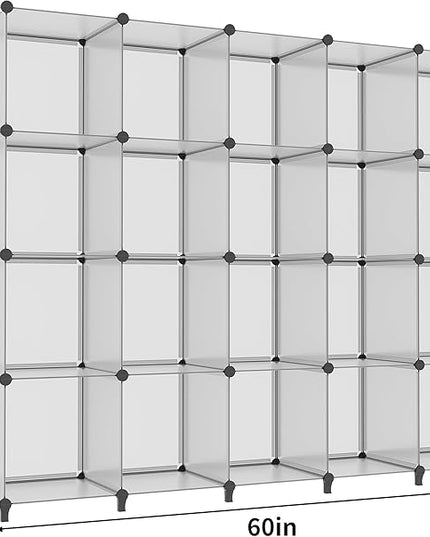 HOMIDEC 20-Cube Storage Organizer, Closet Organizer Storage Shelf Bookcase Bookshelf with Metal Hammer, Storage Cubes Organizer Cabinet for Kids, Closet, Bedroom, Bathroom - LeafyLoom