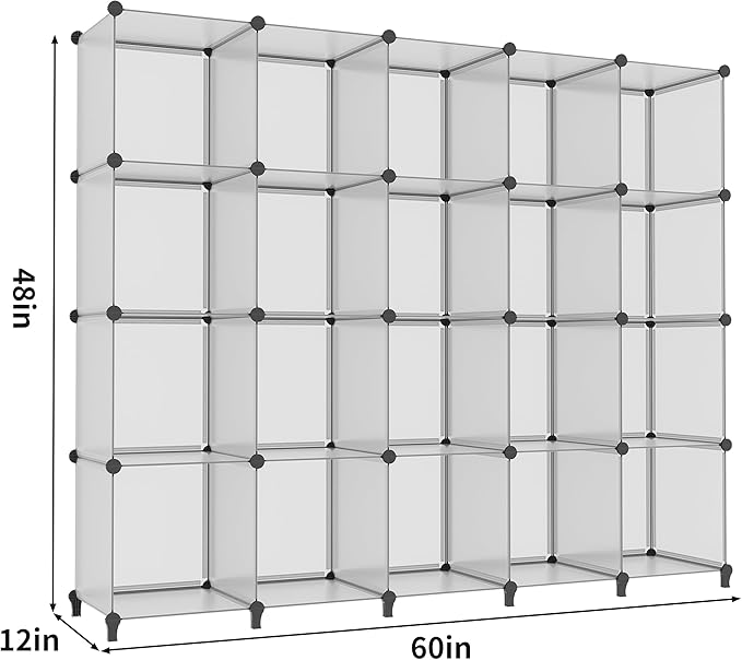 HOMIDEC 20-Cube Storage Organizer, Closet Organizer Storage Shelf Bookcase Bookshelf with Metal Hammer, Storage Cubes Organizer Cabinet for Kids, Closet, Bedroom, Bathroom - LeafyLoom